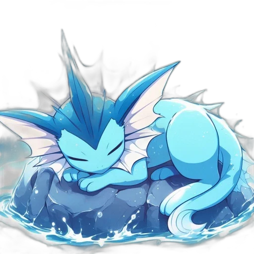 dragon, creature, animal, pixel art, concept art, fantasy art, watercolor, underwater transparent PNG cut-out