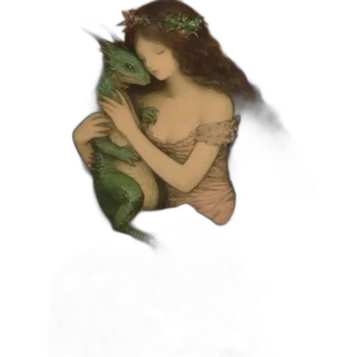 dragon, creature, jewelry, fantasy art, pixel art, concept art, watercolor, underwater transparent PNG cut-out