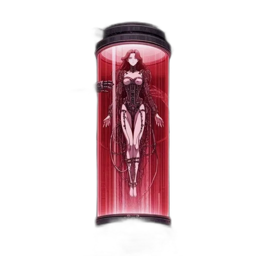 bottle, dress, cyberpunk, concept art, fantasy art, comic book art, futuristic, setting transparent PNG cut-out