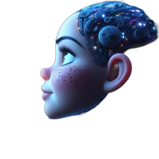 crown, face, robot, mask, 3d render, concept art, cyberpunk, fantasy art transparent PNG cut-out
