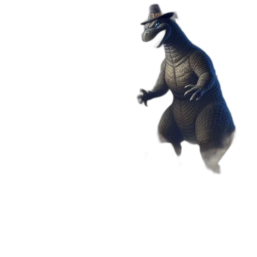 creature, animal, dragon, hat, concept art, 3d render, photorealistic, fantasy art transparent PNG cut-out