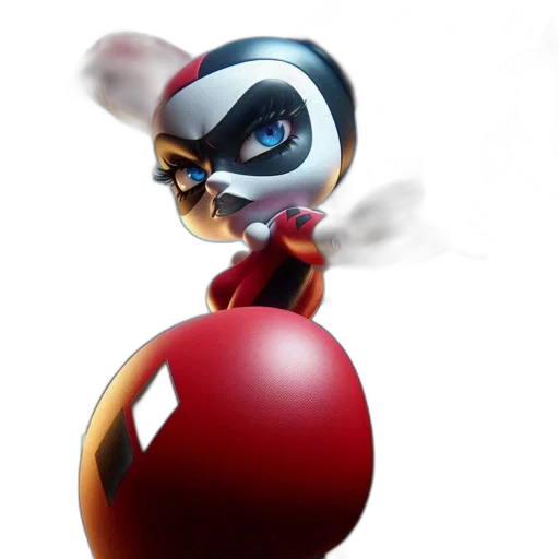robot, mask, 3d render, concept art, cartoon, comic book art, harley, quinn transparent PNG cut-out