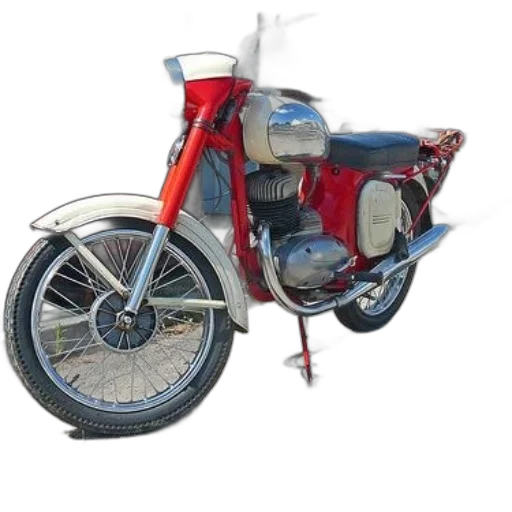 3d render, photorealistic, concept art, vintage, red, motorcycle, chrome, accents transparent PNG cut-out