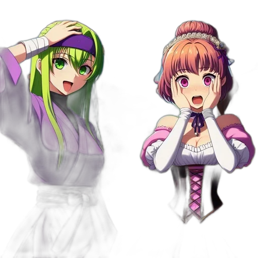 hat, anime, pixel art, concept art, 3d render, green, neon, monochrome transparent PNG cut-out