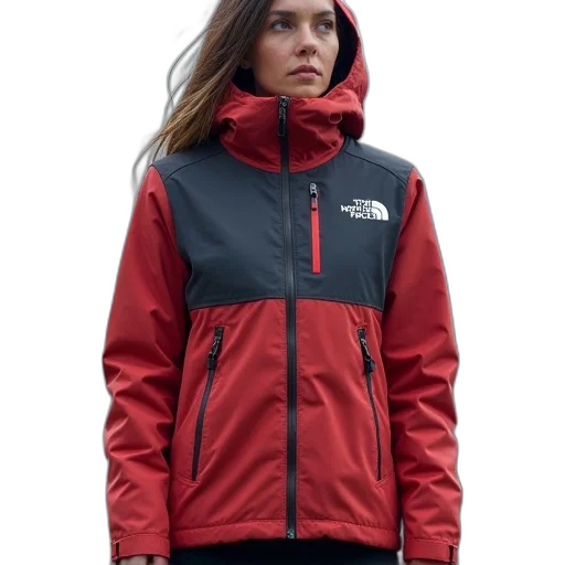 jacket, red, picture, north transparent PNG cut-out
