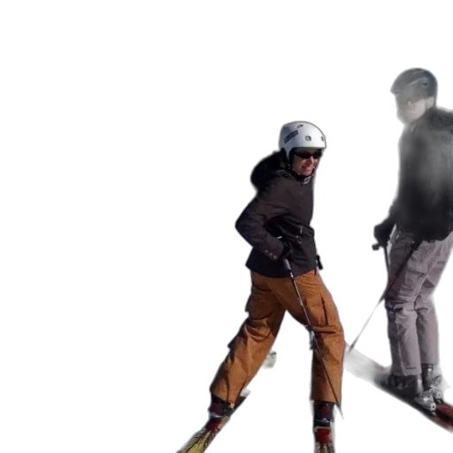 concept art, 3d render, outer space, fire, fog, snow, two, skiers transparent PNG cut-out