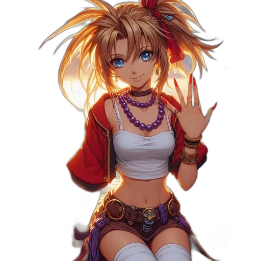 staff, jewelry, anime, pixel art, fantasy art, concept art, colorful, red transparent PNG cut-out