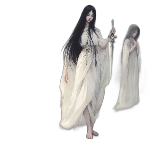 dress, creature, concept art, fantasy art, 3d render, pixel art, two, women transparent PNG cut-out