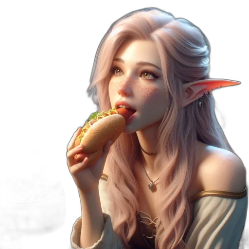food, dragon, fantasy art, concept art, photorealistic, pixel art, pastel, elf-like transparent PNG cut-out