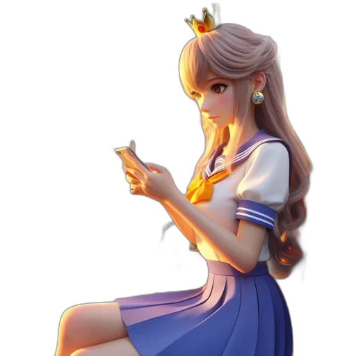 staff, crown, dress, weapon, concept art, 3d render, anime, fantasy art transparent PNG cut-out
