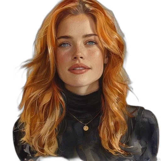 face, jacket, hair, jewelry, photorealistic, oil painting, comic book art, watercolor transparent PNG cut-out