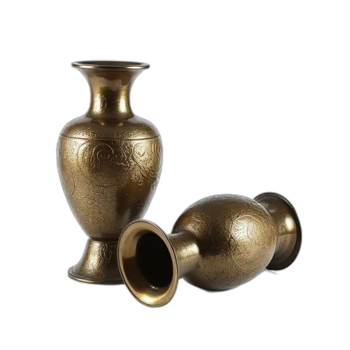 jewelry, furniture, 3d render, pair, antique, bronze, vases, intricate transparent PNG cut-out