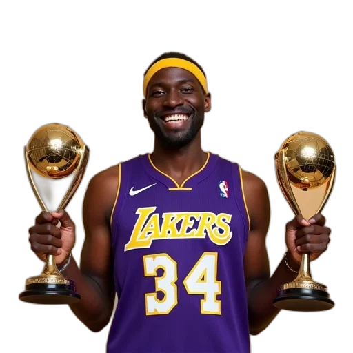 crown, animal, man, purple, yellow, basketball, jersey, holding transparent PNG cut-out