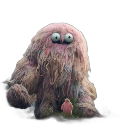 creature, animal, hair, staff, concept art, 3d render, watercolor, fantasy art transparent PNG cut-out