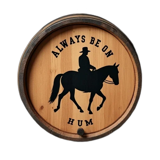 bourbon, barrel, horse, decal transparent PNG cut-out