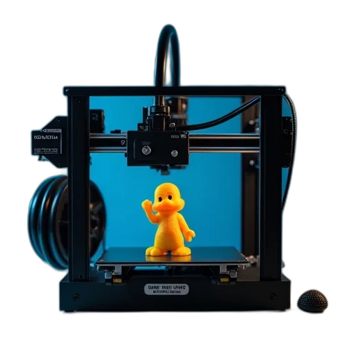 robot, creature, 3d render, printer, process, printing, small, figurine transparent PNG cut-out