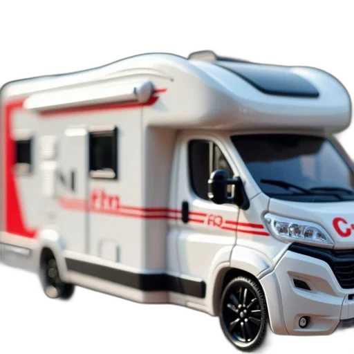 car, 3d render, photorealistic, concept art, close-up, white, red, camper transparent PNG cut-out