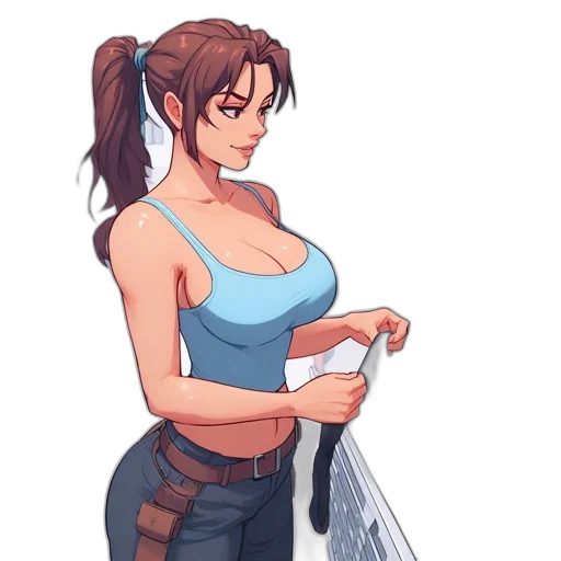 weapon, dress, staff, sword, anime, pixel art, concept art, cartoon transparent PNG cut-out
