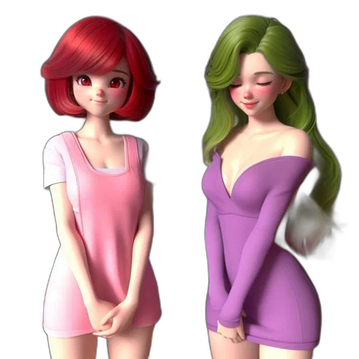 dress, 3d render, concept art, fantasy art, photorealistic, pastel, green, neon transparent PNG cut-out