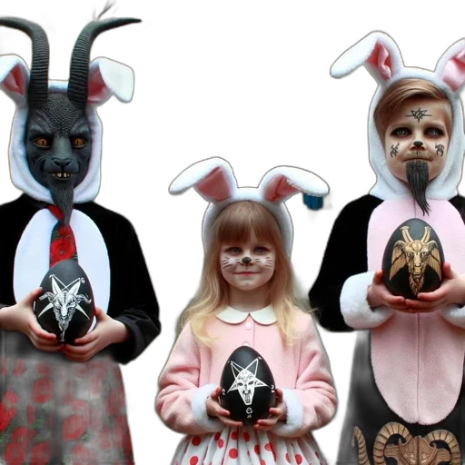 mask, three, individuals, dressed, bunnies, including, dark, menacing transparent PNG cut-out