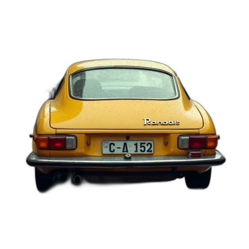 car, photorealistic, 3d render, concept art, pixel art, rear, end, used transparent PNG cut-out