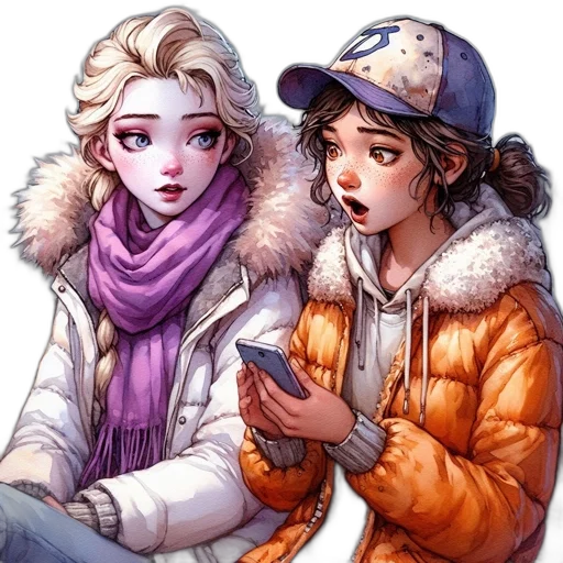 jacket, face, hat, concept art, comic book art, fantasy art, anime, snow transparent PNG cut-out