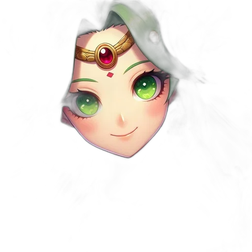 crown, face, mask, staff, fantasy art, watercolor, concept art, anime transparent PNG cut-out