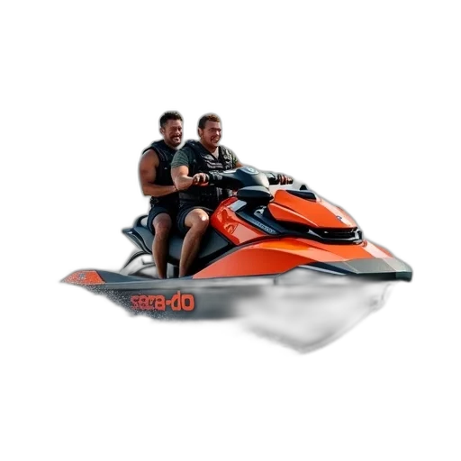 car, 3d render, concept art, photorealistic, two, people, riding, sea transparent PNG cut-out