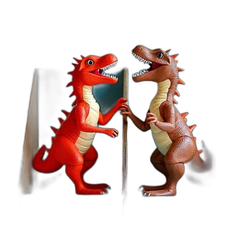 dragon, 3d render, concept art, fantasy art, pixel art, fire, red, pair transparent PNG cut-out