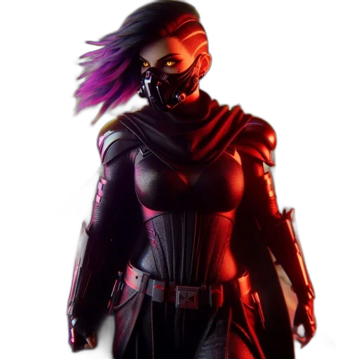 mask, concept art, cyberpunk, comic book art transparent PNG cut-out