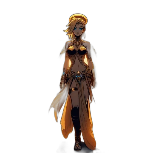 staff, dress, weapon, sword, concept art, 3d render, fantasy art, pixel art transparent PNG cut-out