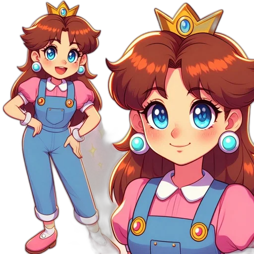 crown, staff, dress, concept art, pixel art, anime, cartoon, pastel transparent PNG cut-out