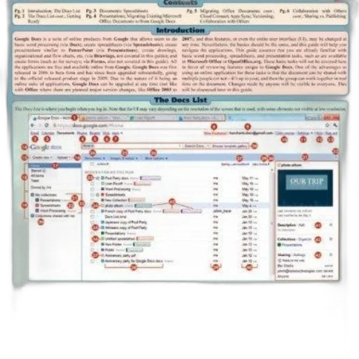 screenshot, google, docs, annotations, pointing, out, various, features transparent PNG cut-out