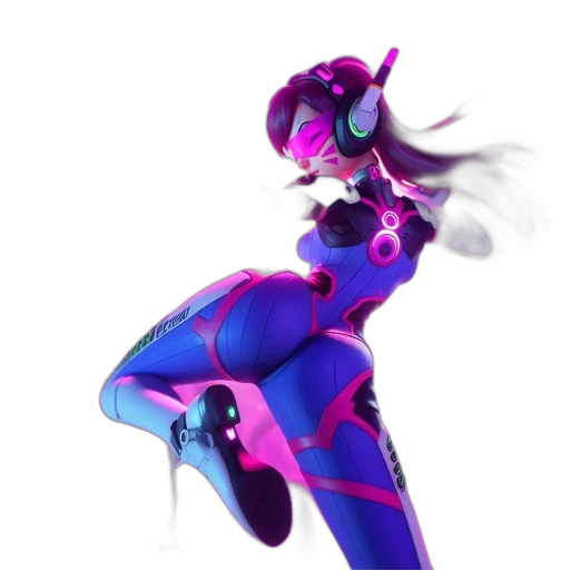 robot, weapon, dress, staff, concept art, 3d render, vaporwave, cyberpunk transparent PNG cut-out