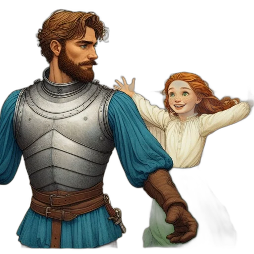 sword, fantasy art, concept art, pixel art, watercolor, blue, man, armor transparent PNG cut-out