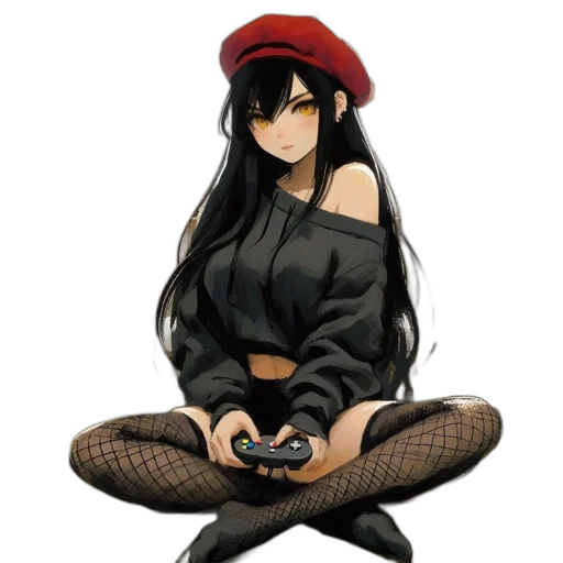 hat, jacket, weapon, pixel art, concept art, anime, fantasy art, red transparent PNG cut-out