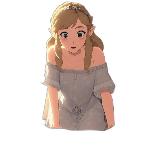 dress, face, staff, crown, concept art, pixel art, fantasy art, cartoon transparent PNG cut-out