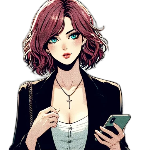 staff, jewelry, dress, jacket, cartoon, anime, pixel art, concept art transparent PNG cut-out