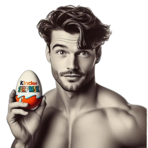food, photorealistic, cartoon, pixel art, fantasy art, young, man, wavy transparent PNG cut-out