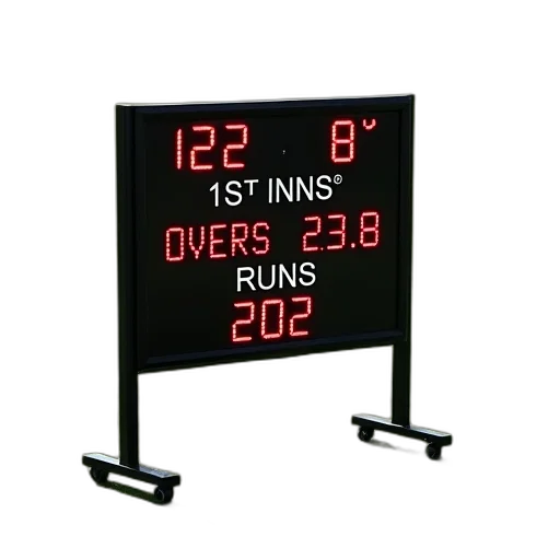 digital, scoreboard, black, frame, displayed, grassy, area, shows transparent PNG cut-out