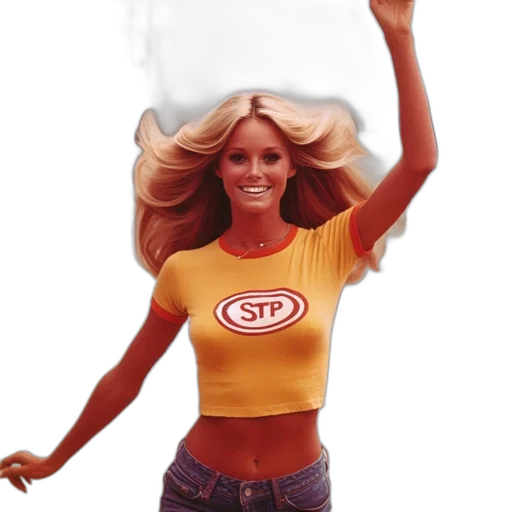 concept art, 3d render, cheerful, portrait, young, woman, yellow, shirt transparent PNG cut-out