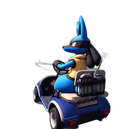 car, robot, weapon, staff, concept art, 3d render, pixel art, blue transparent PNG cut-out