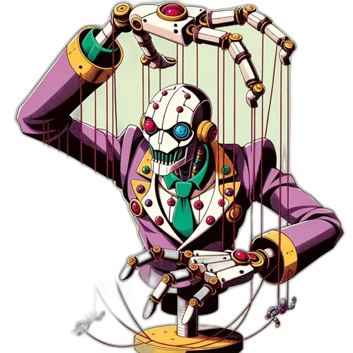 robot, mask, jewelry, staff, concept art, comic book art, cartoon, pixel art transparent PNG cut-out