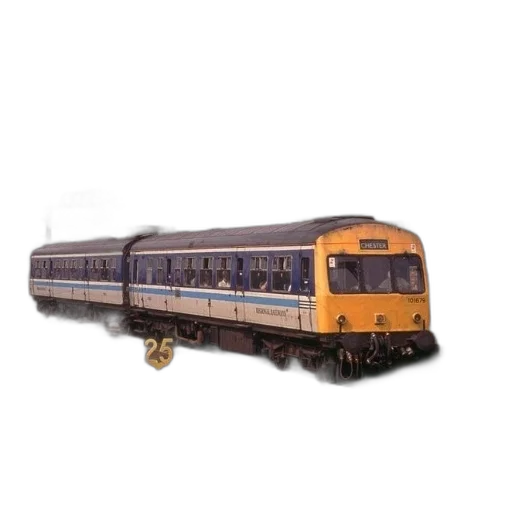 3d render, photorealistic, yellow, train, tracks, station, sign, says transparent PNG cut-out
