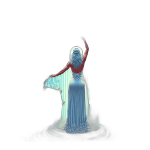 staff, dress, creature, sword, concept art, fantasy art, pixel art, 3d render transparent PNG cut-out