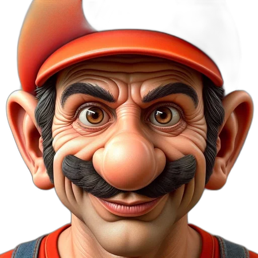 face, mask, hat, staff, 3d render, photorealistic, concept art, cartoon transparent PNG cut-out
