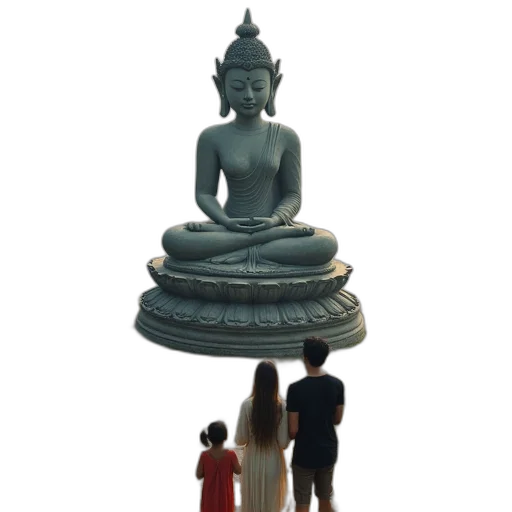 3d render, family, front, goddess, statue, top, doi, huai transparent PNG cut-out