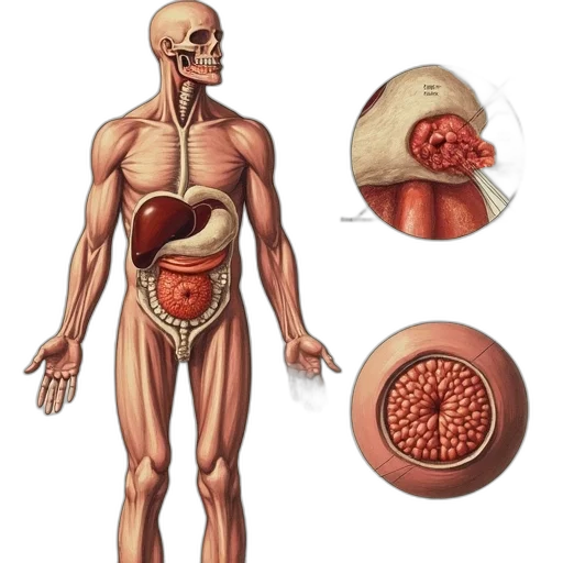 food, concept art, detailed, illustration, human, body, various, organs transparent PNG cut-out