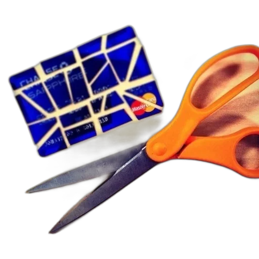weapon, pair, orange, scissors, sits, next, broken, credit transparent PNG cut-out