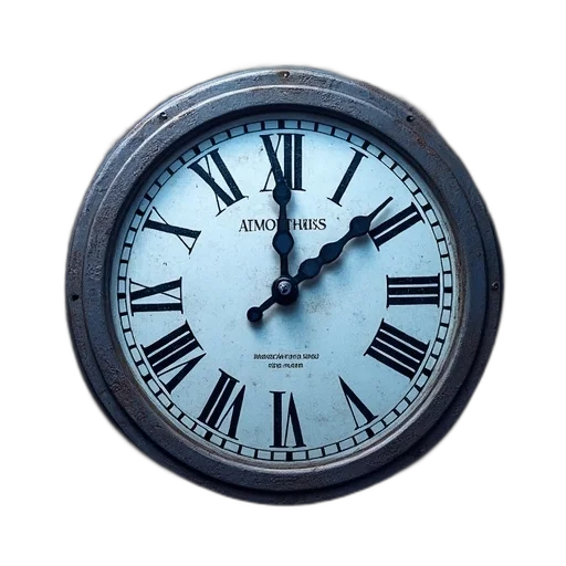 3d render, photorealistic, second, image, close-up, clock, face, roman transparent PNG cut-out